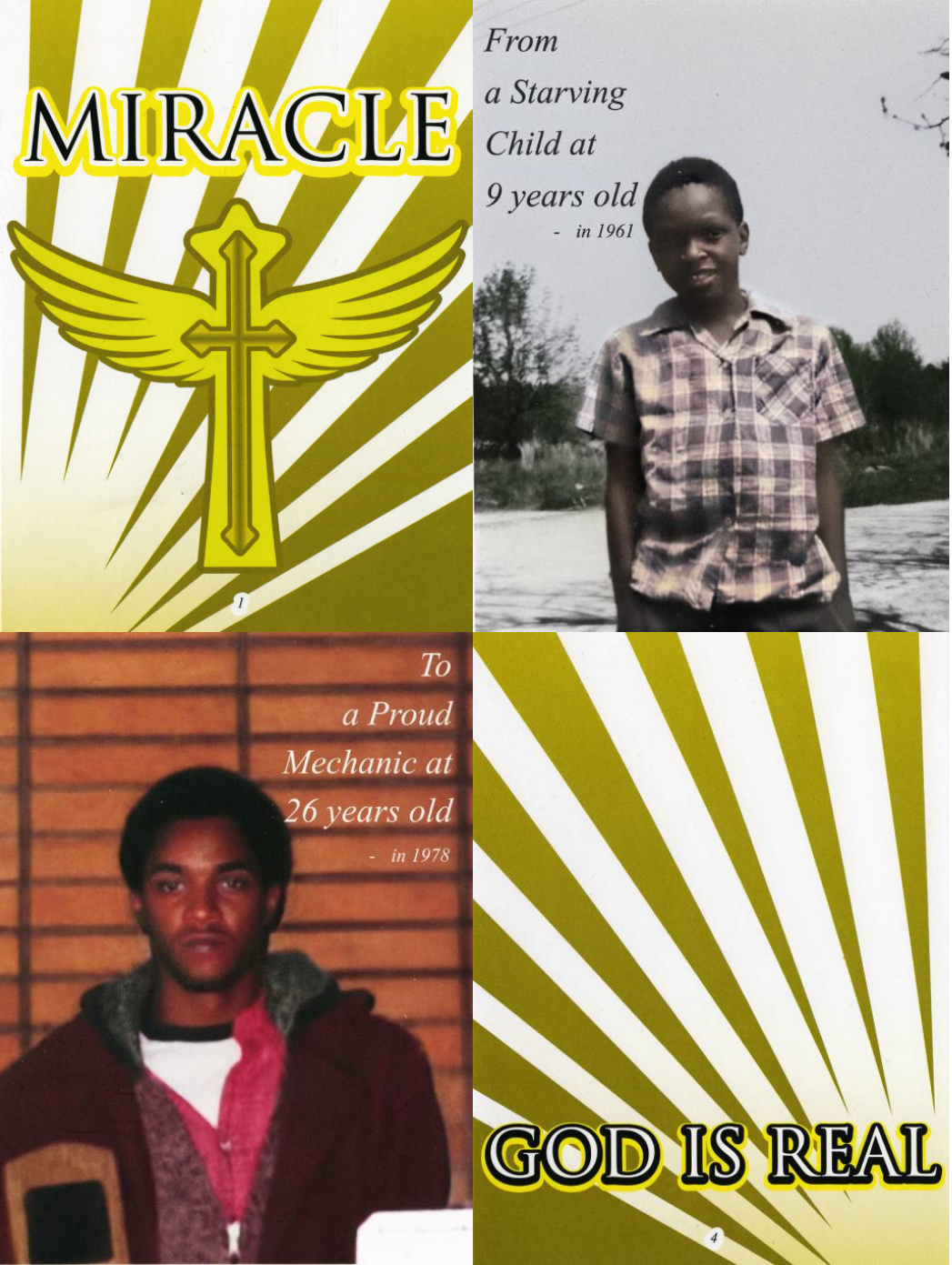 Collage of Afro-Caribbean cultural symbols and portraits of a young boy.