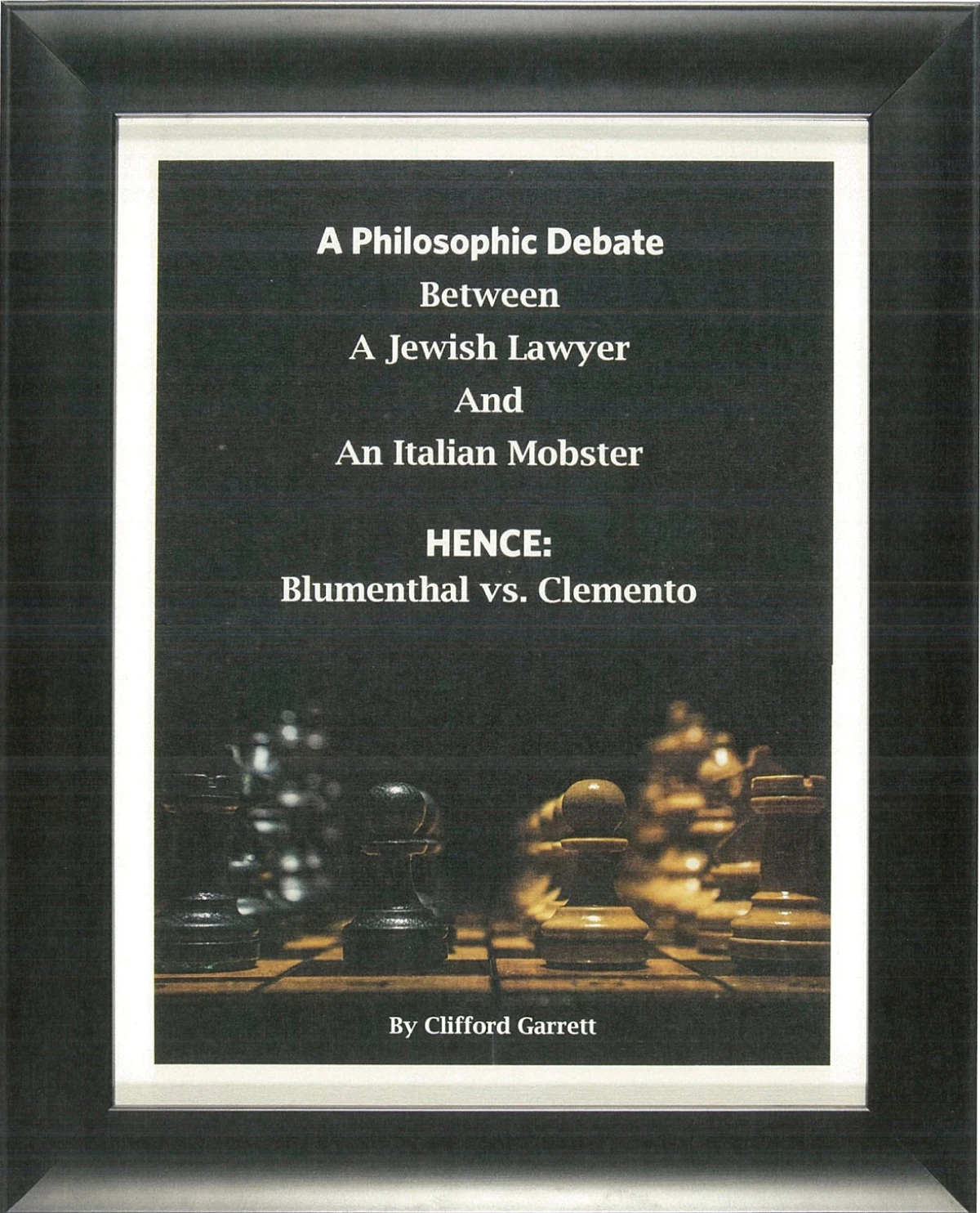 Book cover featuring chess pieces